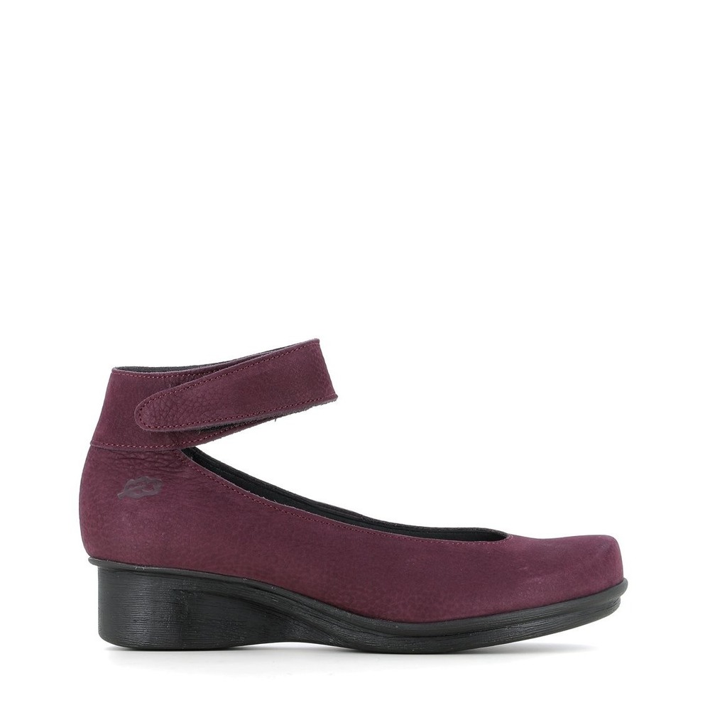 Loints of Holland Urban 18200 Uppel Wedge Mary Jane Plum Nubuck 38/8